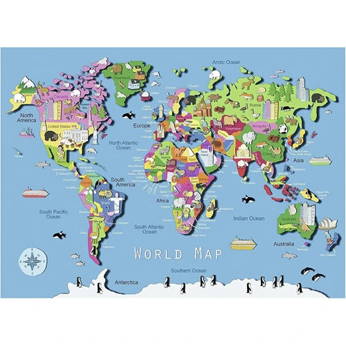 mappemonde en puzzle