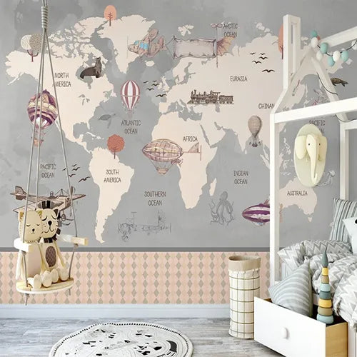 papier peint mappemonde 2